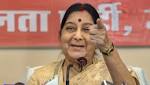 Husband Swaraj Kaushal thanks Sushma