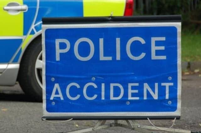 Two men hospitalized after two-car collision on The Great Ouse Way; multiple emergency vehicles dispatched to the scene