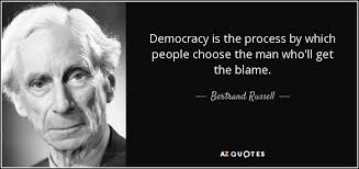 Bertrand Russell quote: Democracy is the process by which people ... via Relatably.com