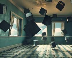 Objects floating in a roomの画像