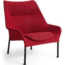 Fauteuil O2 – Soft red + Base noire – HAY