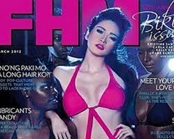 Hasil gambar untuk model majalah fhm