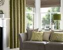 Roman blinds with curtains