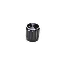 Aluminium knob 15mm black 6mm knurled shaft, 1,40 €