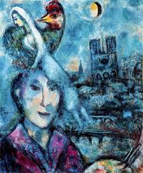 Self-Portrait - Marc Chagall. Artist: Marc Chagall. Start Date: 1959. Completion Date:1968. Place of Creation: Saint-paul-de-vence, France - self-portrait-1968
