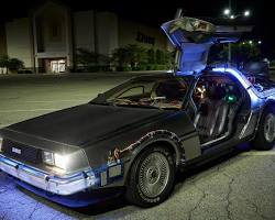 Image of DeLorean time machine from Back to the Future