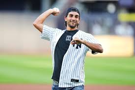 World Cup hero Ferran Torres of Spain throws first pitch at Yankee Stadium