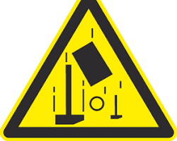 Изображение: Предупреждающая табличка Опасность падения предметов