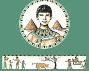 Image of book cover featuring a pyramid as a central element in a story about ancient Egypt.