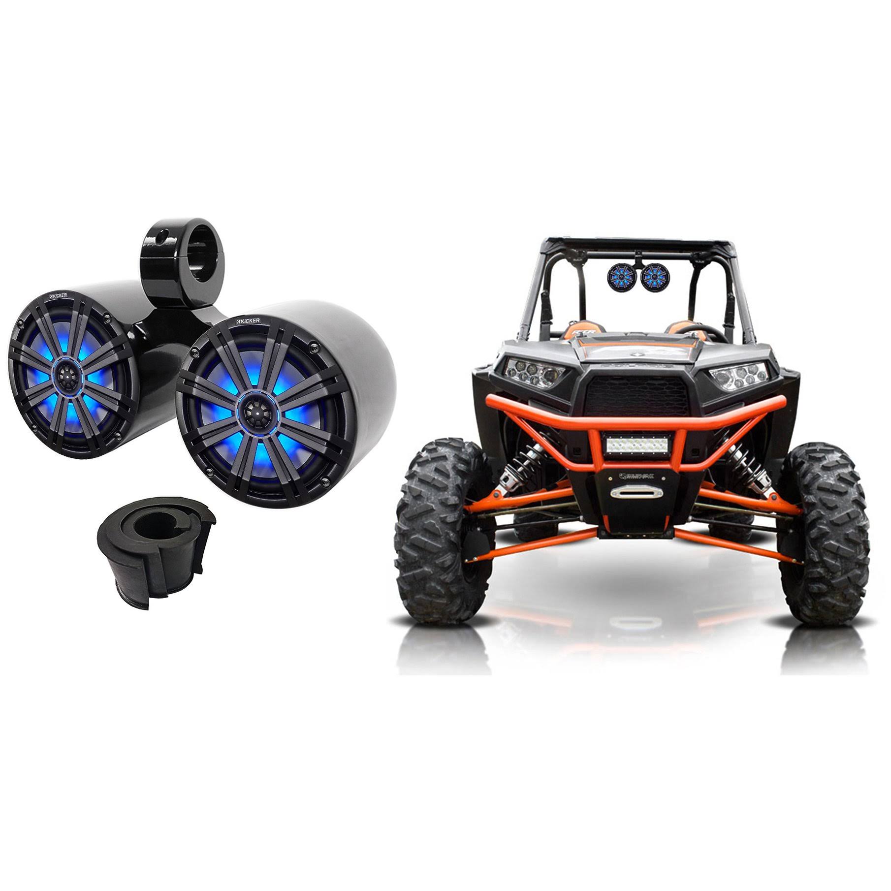 KICKER 45KM84L 8" 600 Watt Marine Boat Wakeboard Tower Speakers LED KM8