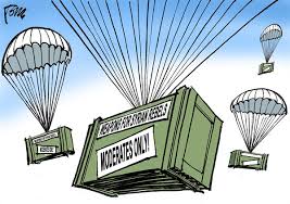 Image result for US Airdrops TO ISIS CARTOON