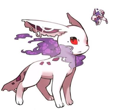 Official artwork of venomeon, a poison-type eeveelution