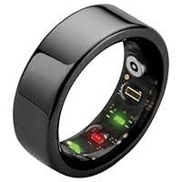 Fitness Smart Ring, Health Tracker Ring, Support IOS and Android and Mating App 24/7 Activity Records, Monitoring Health, Temperature, Sleeping and Heartbeat, Waterproof and Rechargeable (Color : Bla : Buy Online at