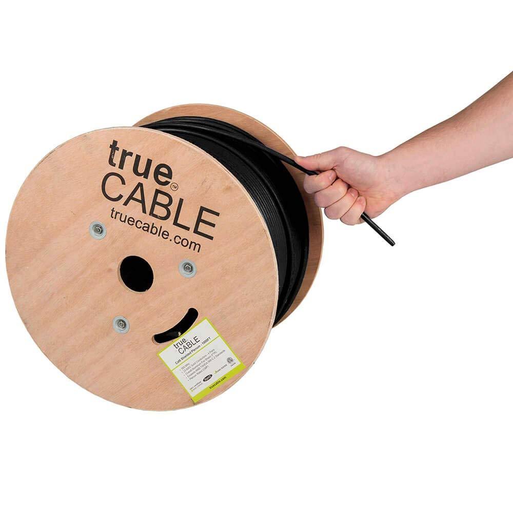 True Cable trueCABLE Cat6 Plenum Shielded 1000ft 23AWG Solid Bare Copper