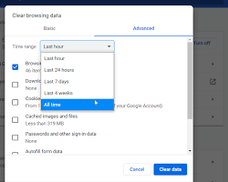 Image of Clear browsing data button on Chrome History on Android