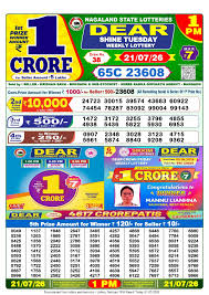 Nagaland State Lottery Sambad Dear Shine Tuesday Result for July 21, 2026 Released