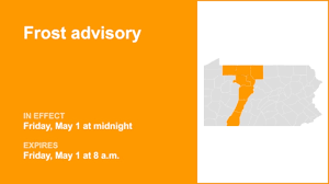 Frost advisory affecting part of Pennsylvania Friday
