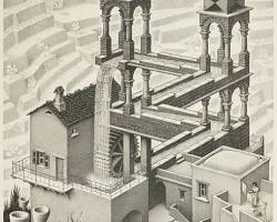 Imagen de M.C. Escher impossible waterfall lithograph