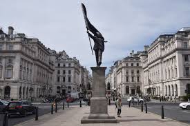 Banksy’s new flag-wielding London statue satirizes blind patriotism