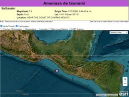 Reportan sismo de 7.4 frente a las costas de México y Guatemala
