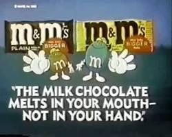Melts in your mouth, not in your hand M&M's廣告
