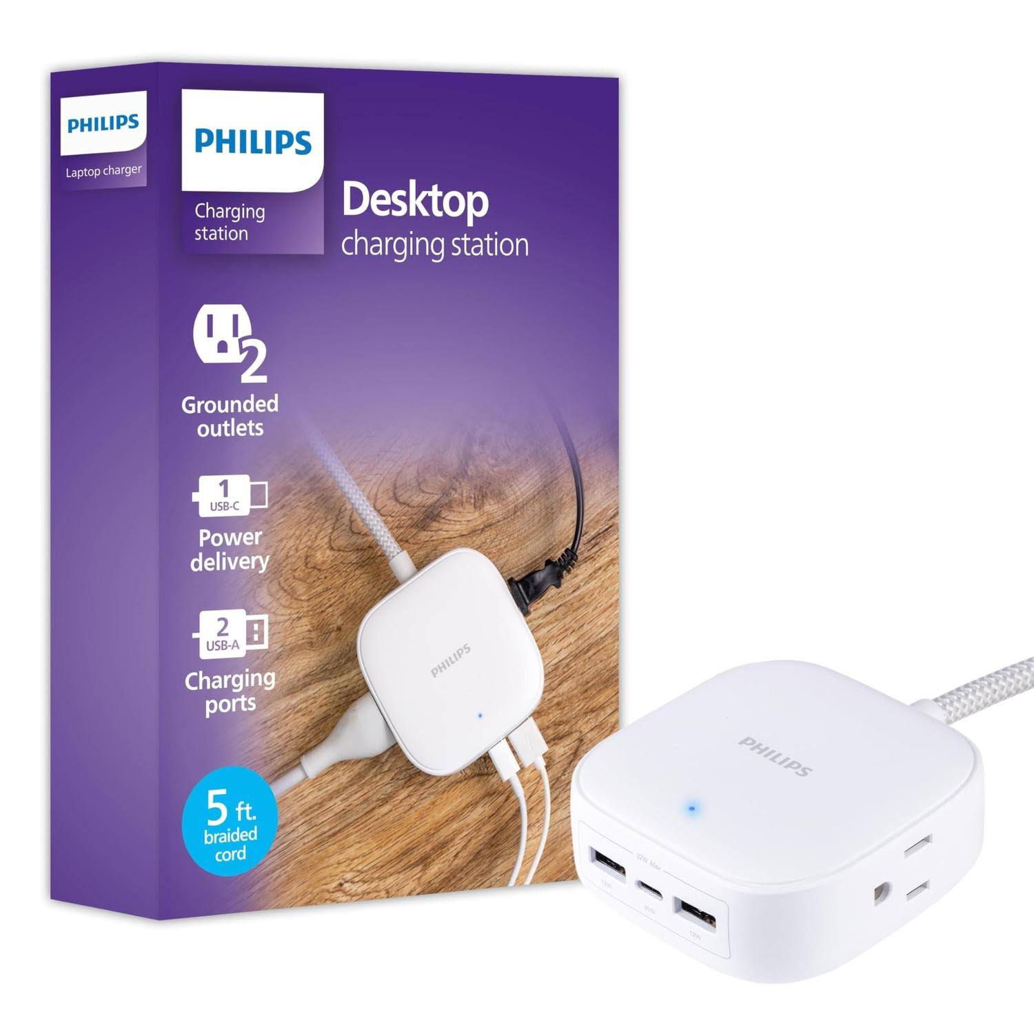 Philips Desktop USB Charging Station with USB-A & USB-C