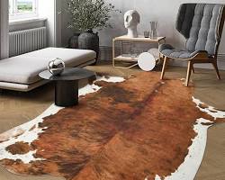 Image of cow print rug