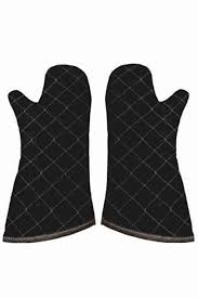 Generic Brands Large Size Black Fireproof Oven Mitts 1 Pair ...