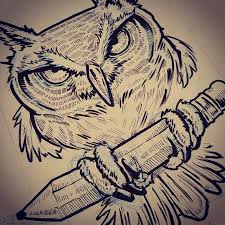 Résultat de recherche d'images pour "owl ink drawing"
