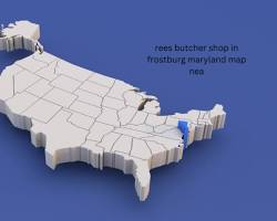 Image of map showing the location of Rees Butcher Shop in Frostburg, Maryland