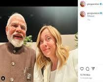 Image of Italy PM Giorgia Meloni's Selfie With PM Modi At COP28