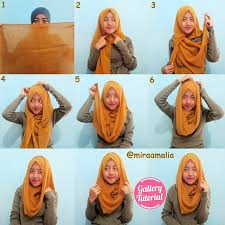 Hasil gambar untuk tutorial hijab paris