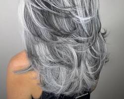 Image de Long Grey Hair with Feathered Layers