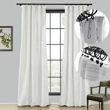 TWOPAGES White Linen Curtain 63 inches Long 50Wx63L, 1 Panel, Ivory White, Liz Collection - Walmart.com