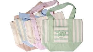 Trader Joe’s striped mini canvas tote bag is out this week, y’all