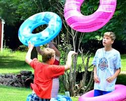 Image of person playing the Human Ring Toss game