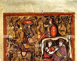 Image of Aeneid Book 4 classical art Dido and Aeneas in cave Carthage suicide pyre