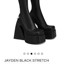 Naked Wolfe | Shoes | Size 37 Brand New Jayden Black Stretch | Poshmark