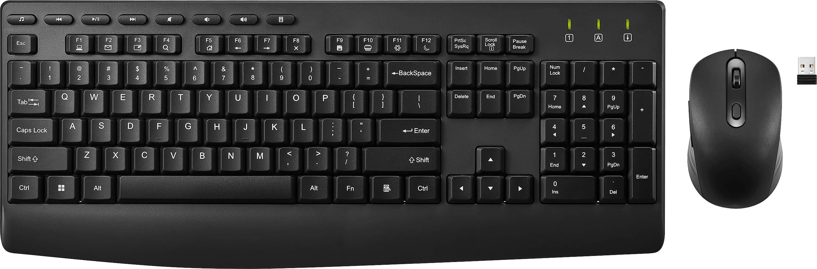 Best Buy essentials Full-size Wireless Membrane Keyboard and Mouse Bundle with USB Receiver
