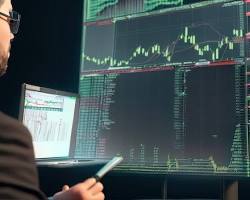 Image of person looking at a stock market chart on a computer screen