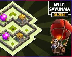 Clash of Clans 4. Seviye Köşe Köy Binası Düzeni resmi