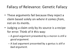 Image result for genetic fallacy examples