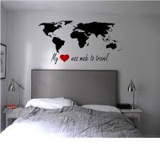 My heart was made to travel World Map and Quote Wall Decal | World ... via Relatably.com