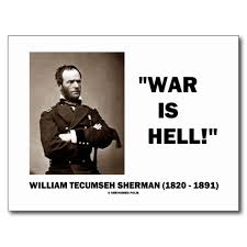 William Tecumseh Sherman War Is Hell Quote Postcard | Zazzle via Relatably.com