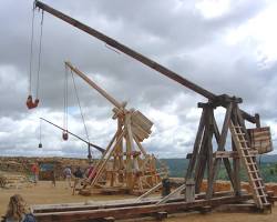 Image of Carolingian siege engines medieval trebuchet catapult