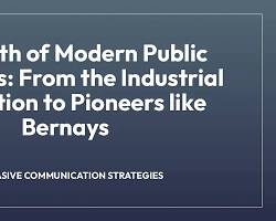 Image of history of public relations marketing evolution Ivy Lee Edward Bernays vintage press conference modern digital PR social media crisis management infographics 21st century corporate communications