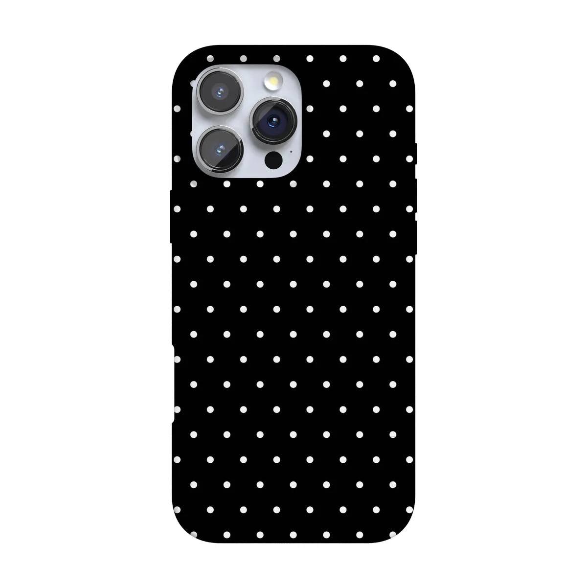Casely iPhone 16 Pro Compatible with MagSafe On the Dot | Black Polka Dot Case Classic + MagSafe