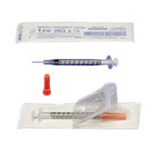 MONOJECT 1 mL Insulin Syringes w/Permanent Needle - 28 ...