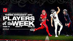 Three Straight AFC Player of the Week Honors in H-Town