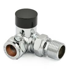 Echo Corner TRV Chrome & Black Thermostatic Radiator Valve